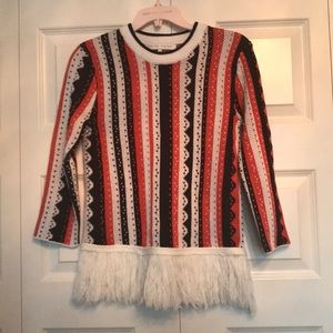 Women’s English Factory Sweater w/ fringe Sz Small
